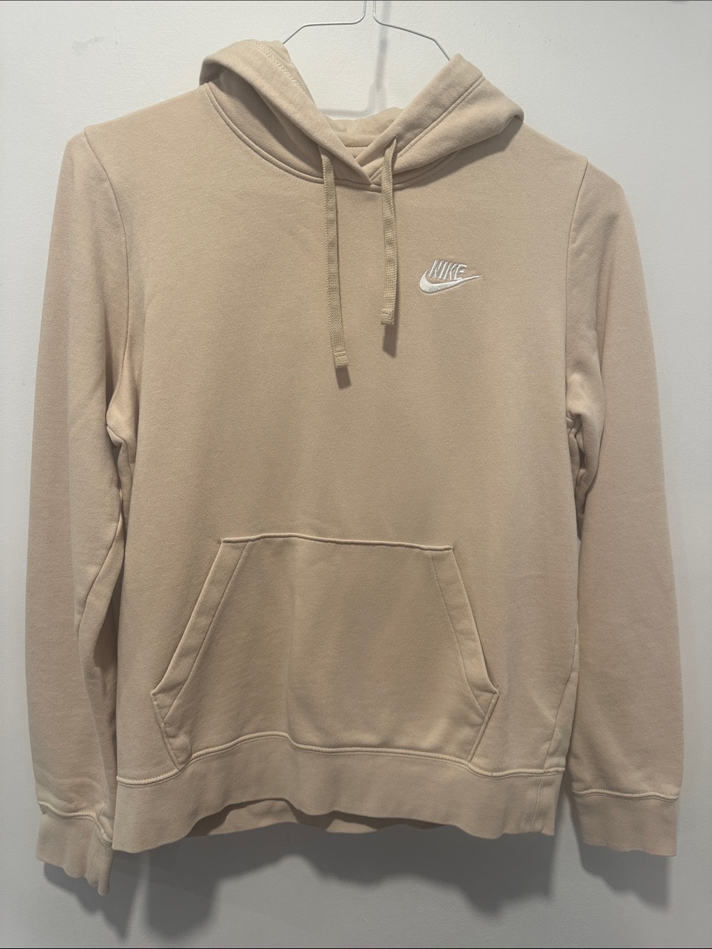 Nike Men’s Tan Pullover Hoodie with White Logo